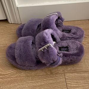 UGG Fuzz Yeah Fuzzy Slide Strappy Sandal/Slippers